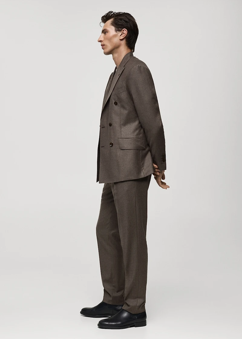 100% Italian virgin wool flannel suit pants