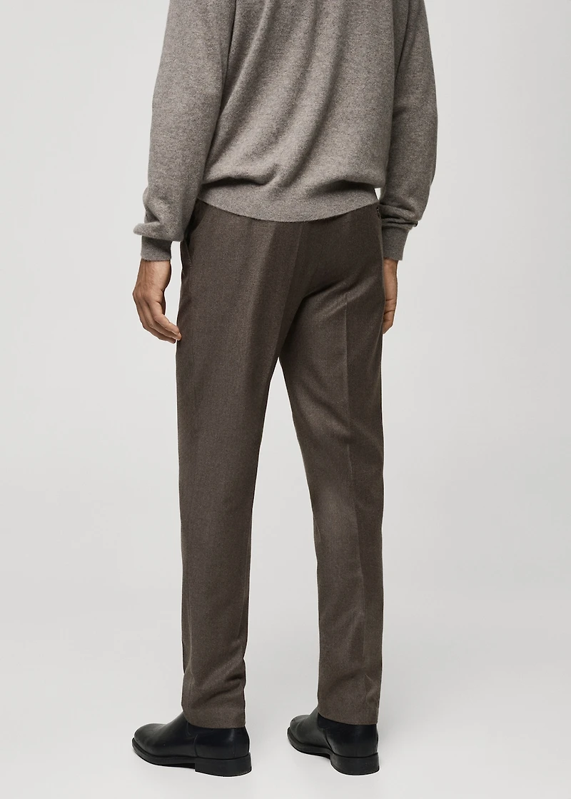 100% Italian virgin wool flannel suit pants