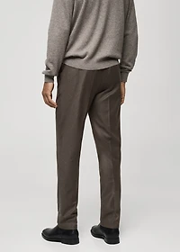 100% Italian virgin wool flannel suit pants