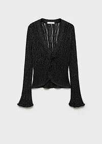 Lurex cardigan with bows