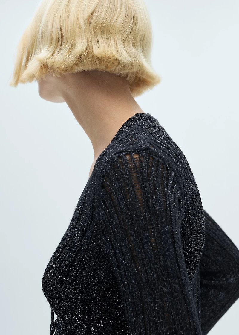 Lurex cardigan with bows