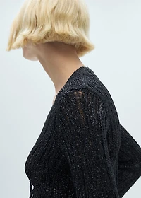 Lurex cardigan with bows