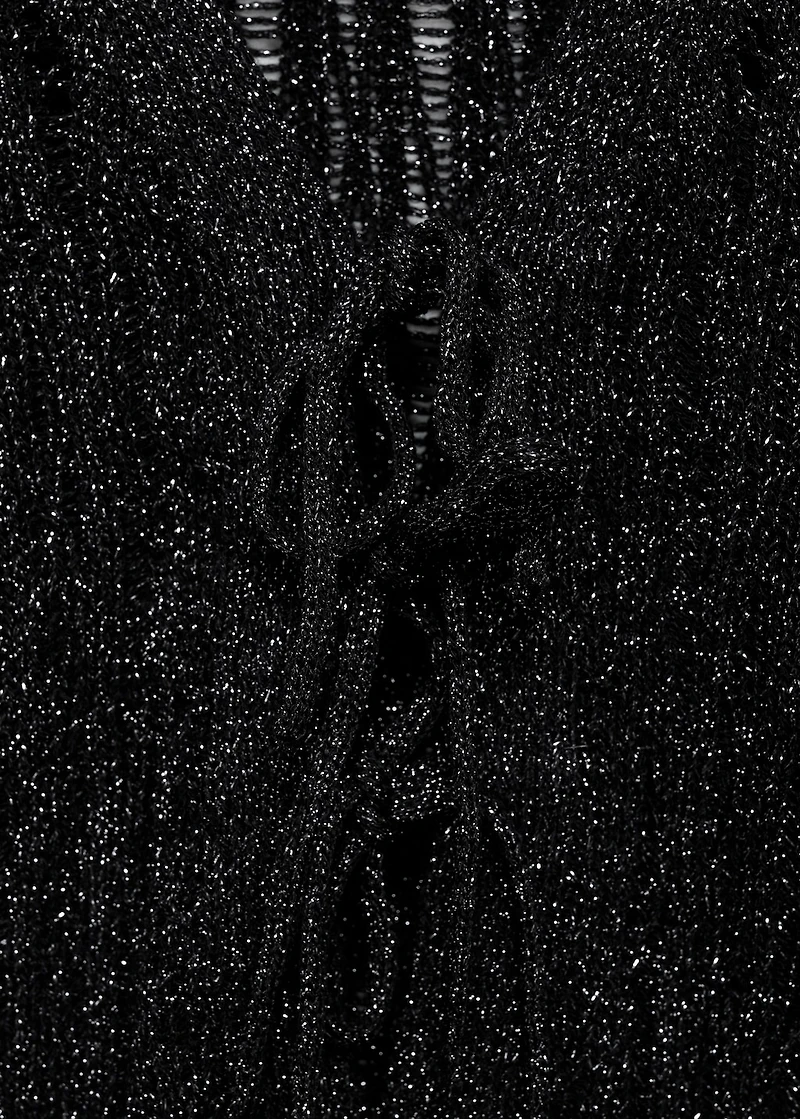 Lurex cardigan with bows