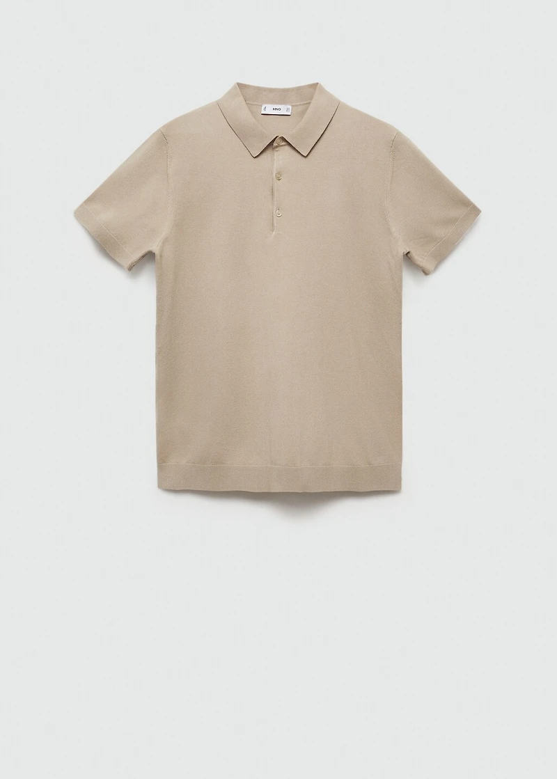 Fine-knit polo shirt
