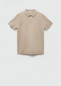 Fine-knit polo shirt