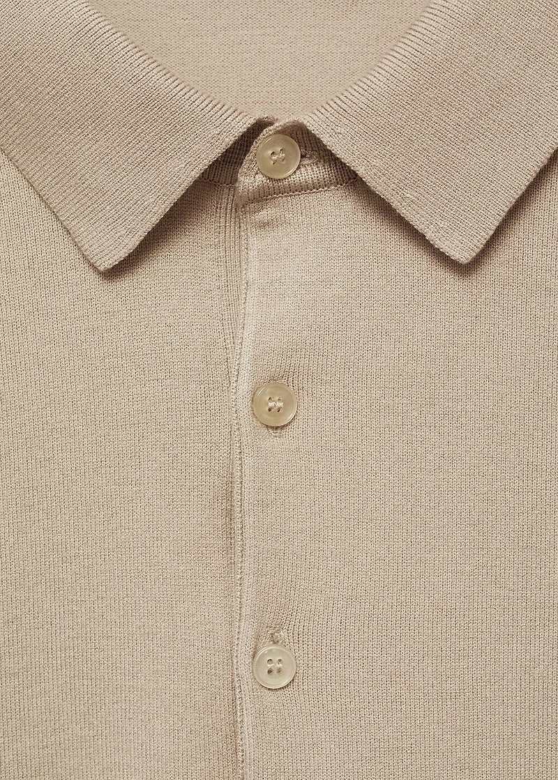Fine-knit polo shirt
