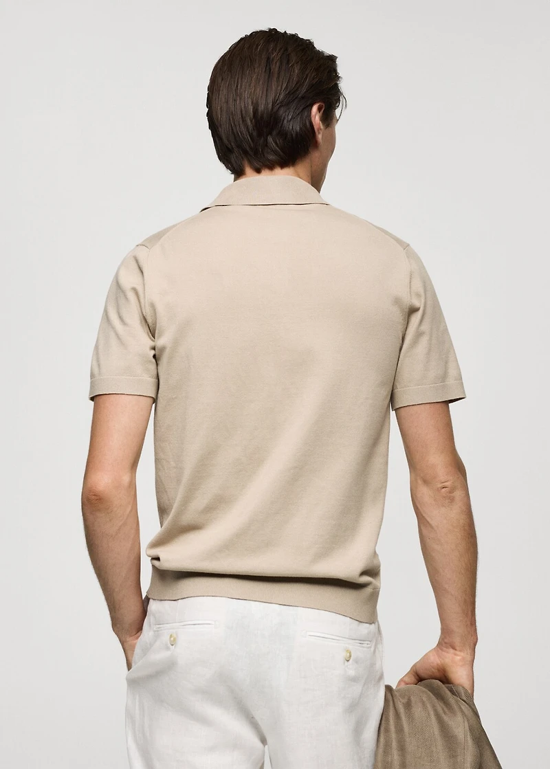 Fine-knit polo shirt