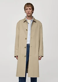 Relaxed-fit water-repellent trench coat