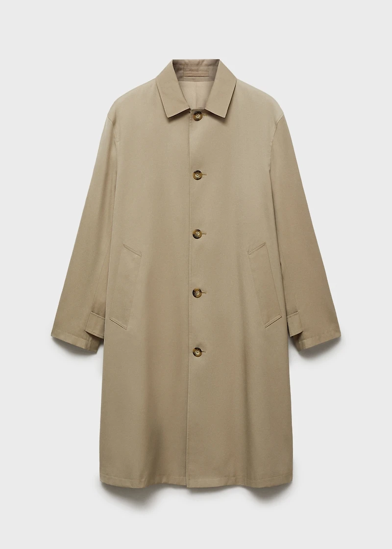 Relaxed-fit water-repellent trench coat
