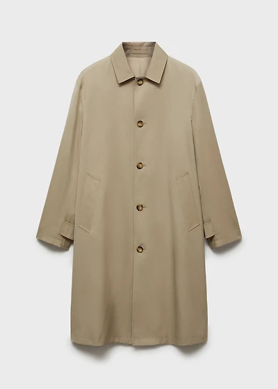 Relaxed-fit water-repellent trench coat
