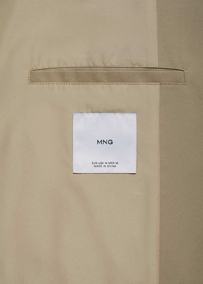 Relaxed-fit water-repellent trench coat