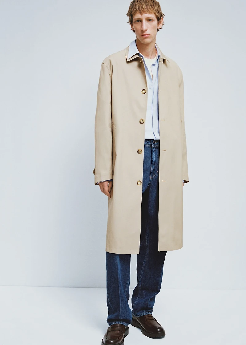 Relaxed-fit water-repellent trench coat