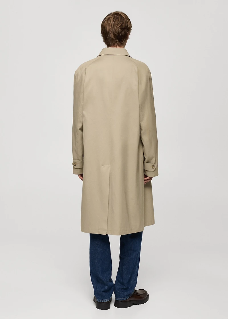 Relaxed-fit water-repellent trench coat