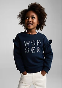 Embroidered detail cotton sweatshirt