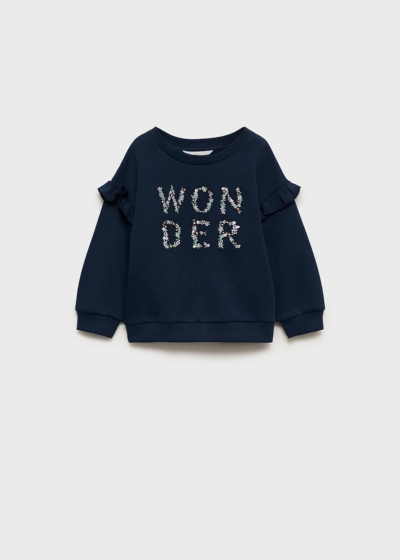 Embroidered detail cotton sweatshirt