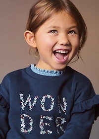 Embroidered detail cotton sweatshirt