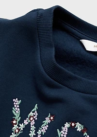 Embroidered detail cotton sweatshirt