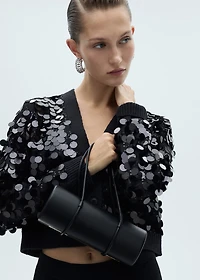 Paillettes knit cardigan