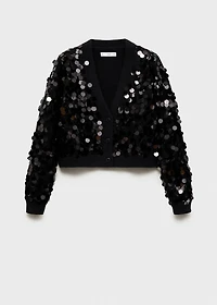 Paillettes knit cardigan