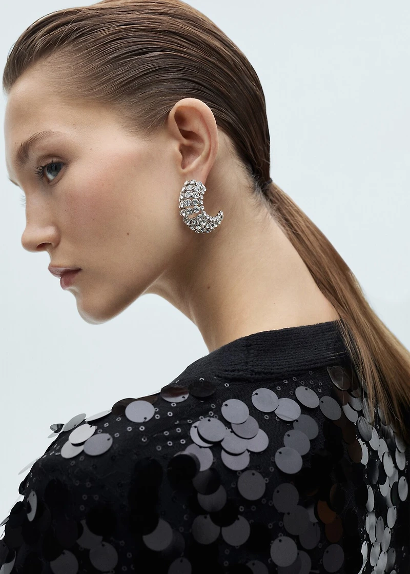 Paillettes knit cardigan