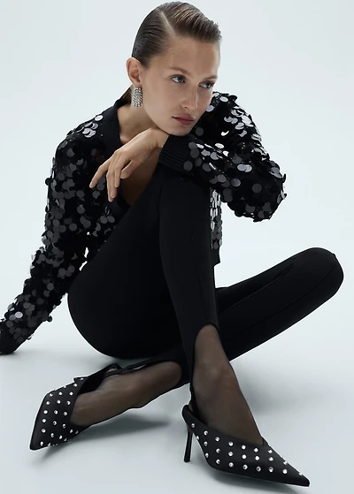 Paillettes knit cardigan