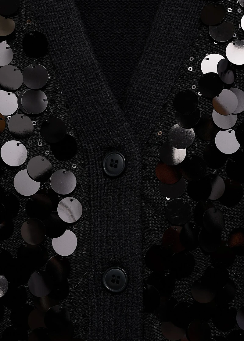 Paillettes knit cardigan