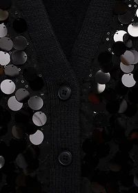 Paillettes knit cardigan