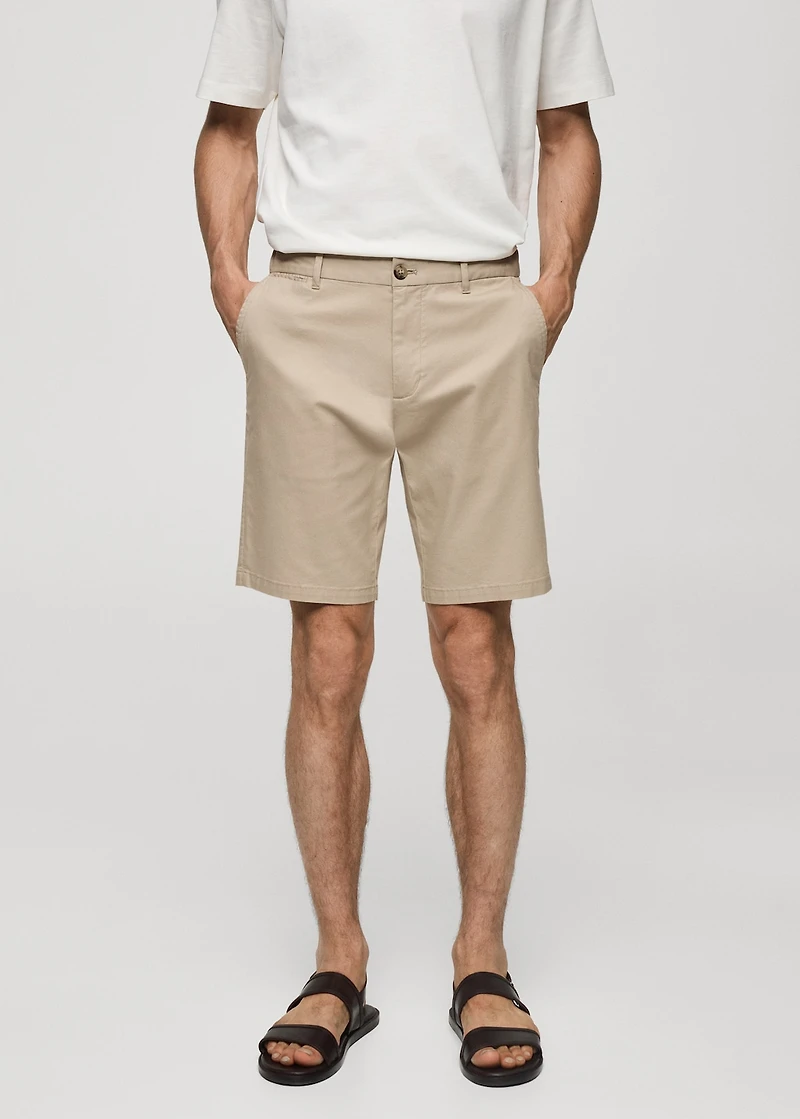 Slim-fit chino cotton bermuda shorts