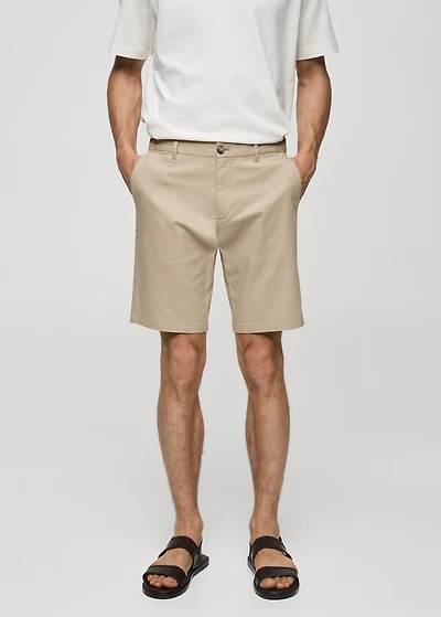 Slim-fit chino cotton bermuda shorts