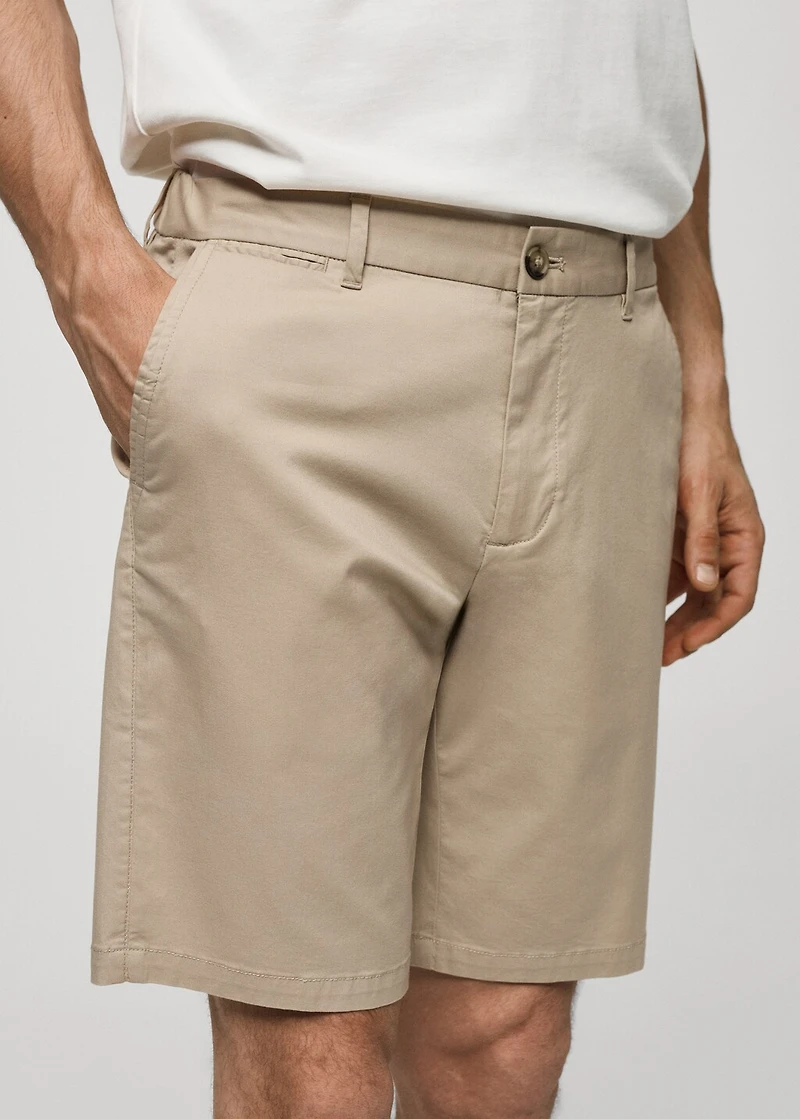 Slim-fit chino cotton bermuda shorts