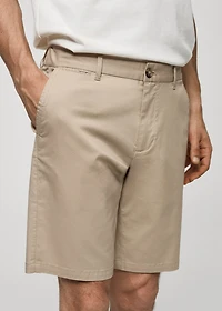 Slim-fit chino cotton bermuda shorts