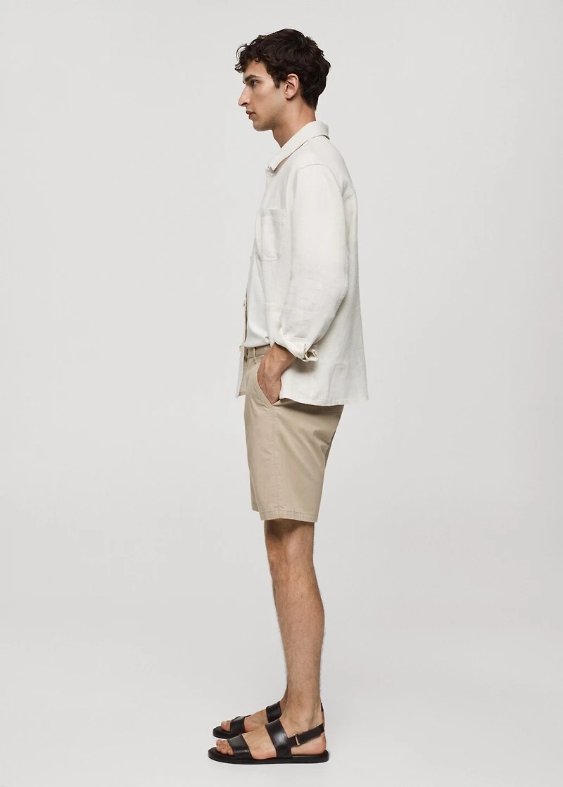 Slim-fit chino cotton bermuda shorts