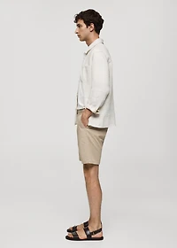 Slim-fit chino cotton bermuda shorts