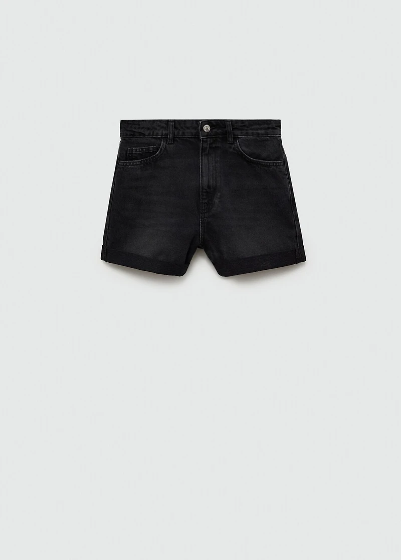 High-waisted mom-fit denim shorts