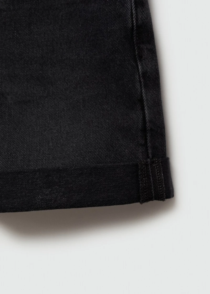 High-waisted mom-fit denim shorts