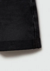 High-waisted mom-fit denim shorts