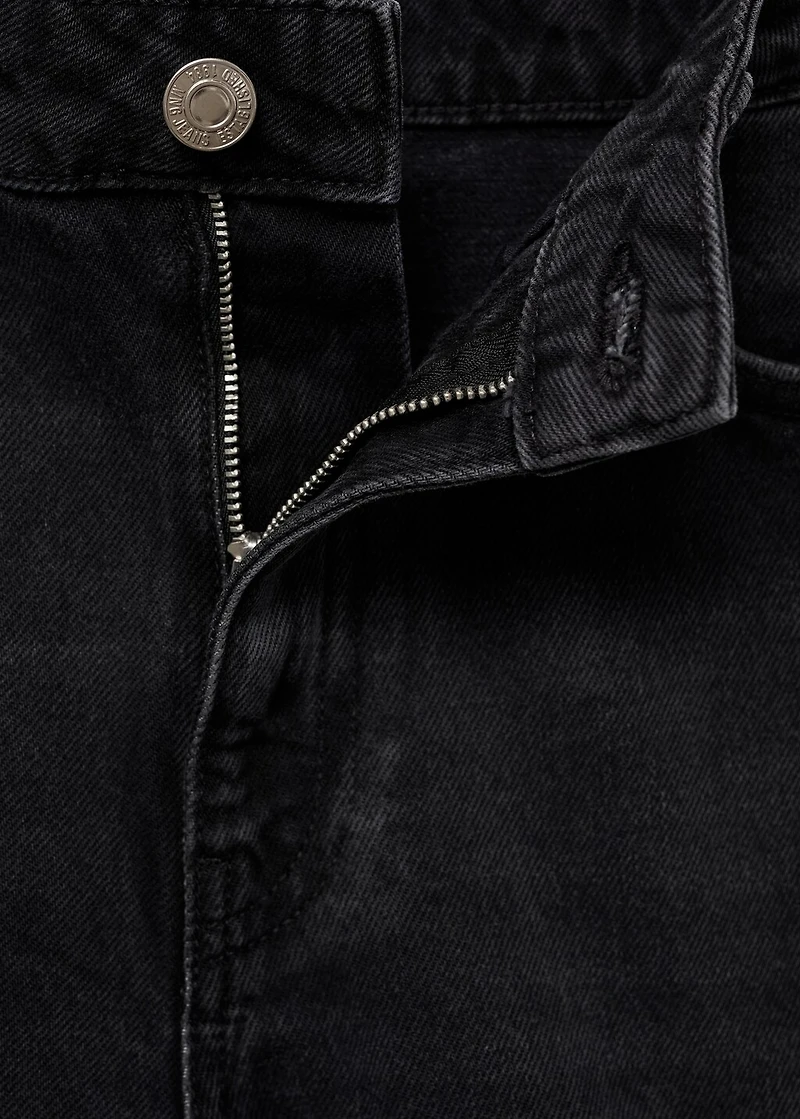 High-waisted mom-fit denim shorts