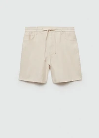 Cotton shorts with drawstring