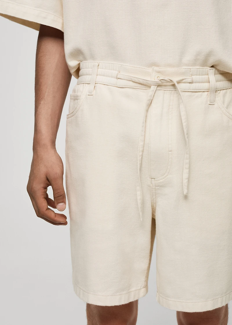 Cotton shorts with drawstring