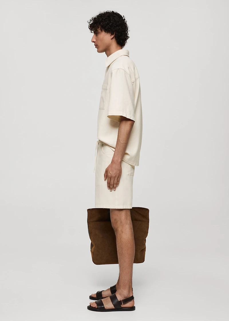 Cotton shorts with drawstring