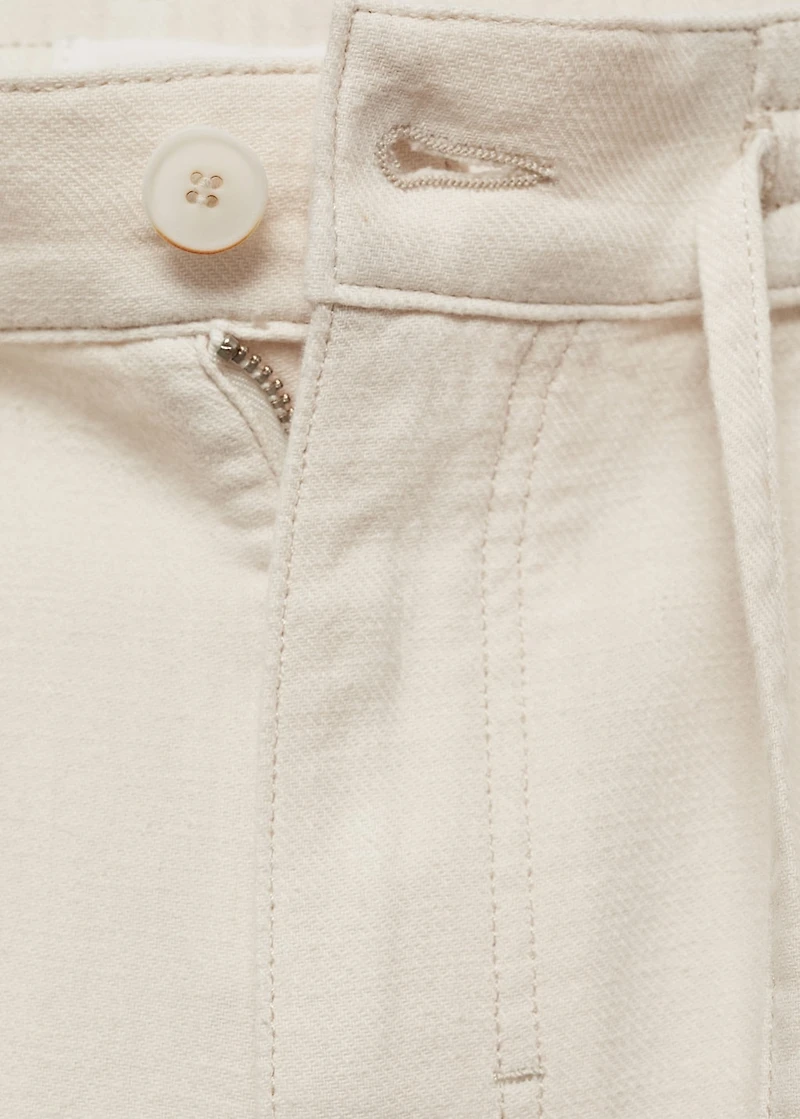 Cotton shorts with drawstring