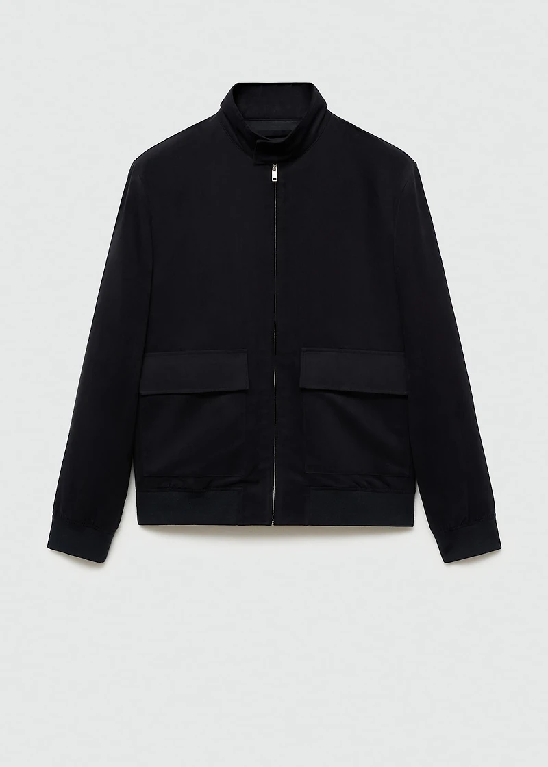 Suede-effect jacket with zip