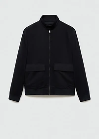 Suede-effect jacket with zip
