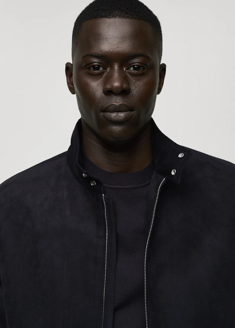 Suede-effect jacket with zip