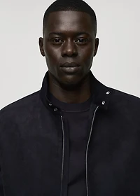 Suede-effect jacket with zip
