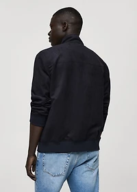 Suede-effect jacket with zip