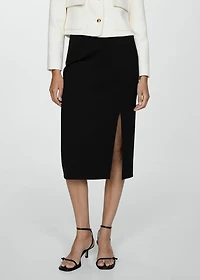 Pencil skirt with Rome-knit opening