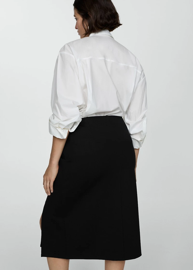 Pencil skirt with Rome-knit opening