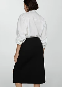 Pencil skirt with Rome-knit opening