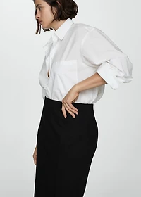 Pencil skirt with Rome-knit opening